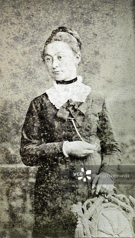 历史照片，优雅的女人，1895年，莱茵兰，德国图片素材