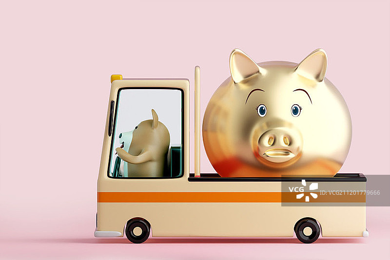 3D猪角色，创意海报设计图片素材