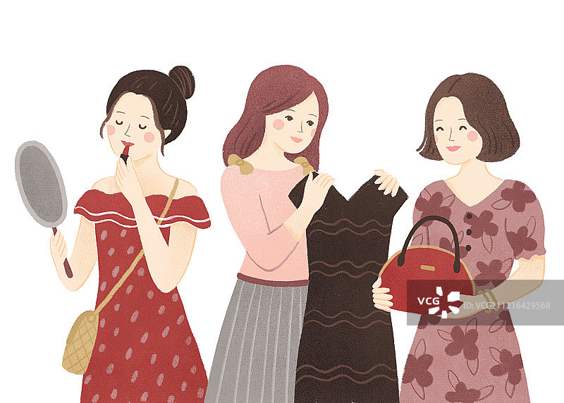 女性购物消费妇女节插画图片素材