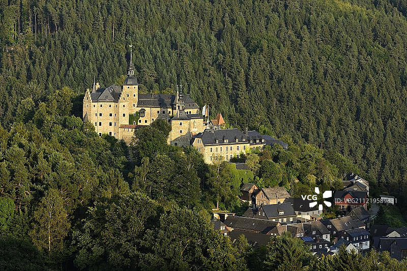 Lauenstein Castle, Ludwigsstadt，上弗兰科尼亚，巴伐利亚，德国，欧洲图片素材