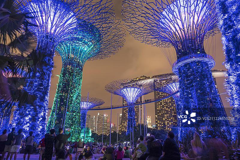 灯光超级树，海湾花园，新加坡，亚洲图片素材