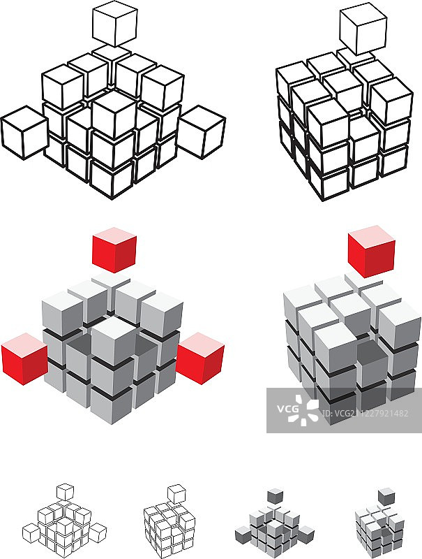 立方体插图图片素材