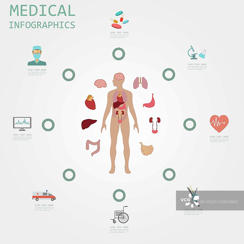 医疗和保健信息图表，用于创建infogr的元素图片素材