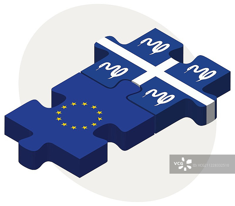 欧盟和马提尼克旗的谜题图片素材