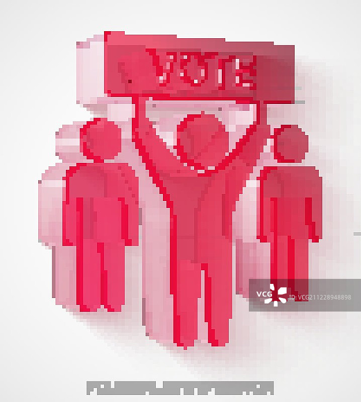 政治图标:挤出红色透明塑料竞选运动，EPS 10矢量。图片素材