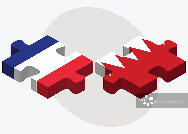 法国和巴林国旗拼图图片素材