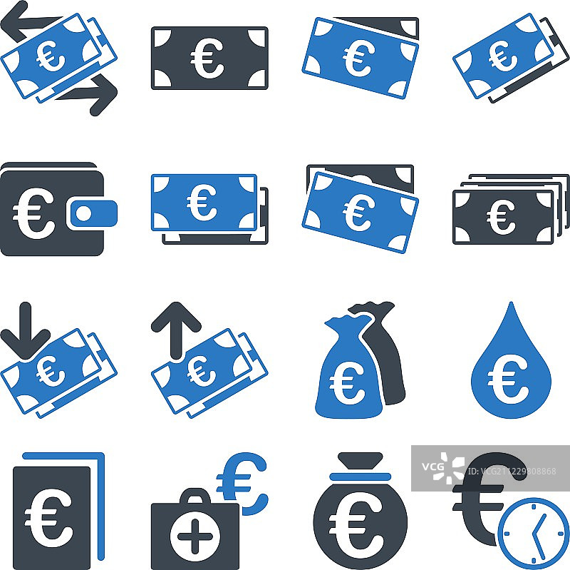 欧洲银行业务和服务工具图标图片素材