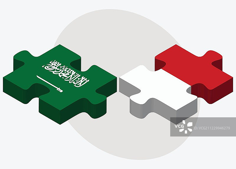 沙特阿拉伯和摩纳哥国旗图片素材