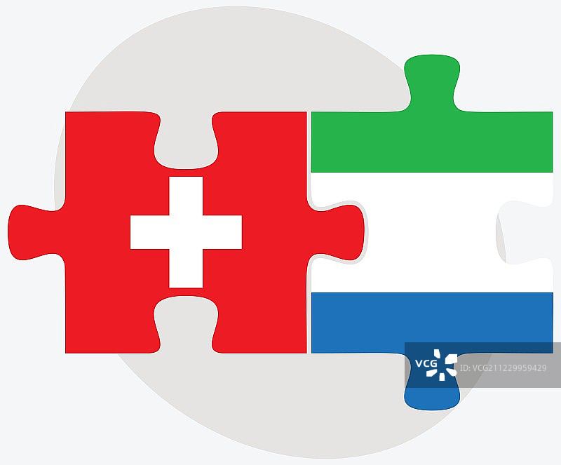 瑞士和塞拉利昂国旗图片素材