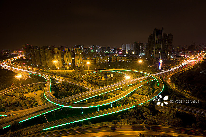 江苏省无锡城市建筑夜景图片素材