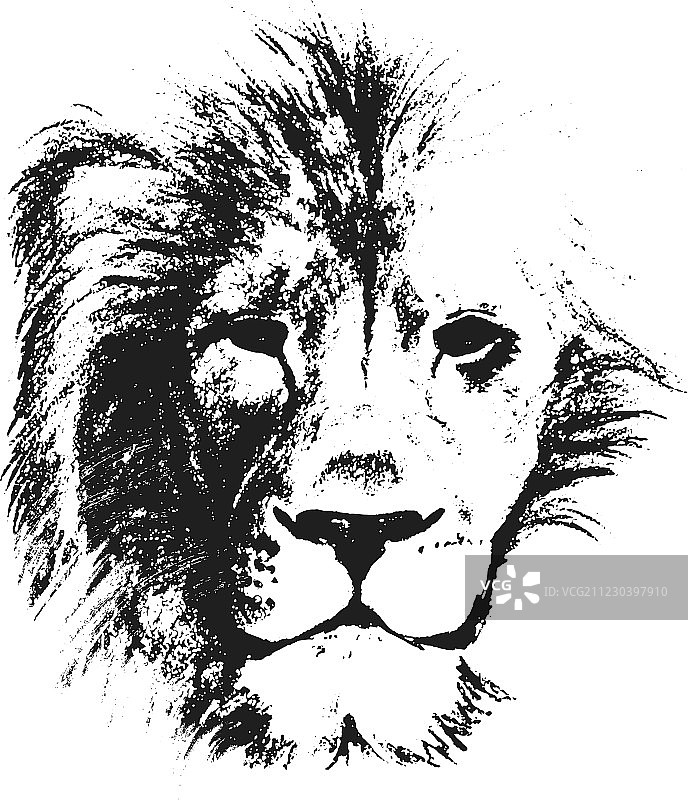 狮头手绘图片素材