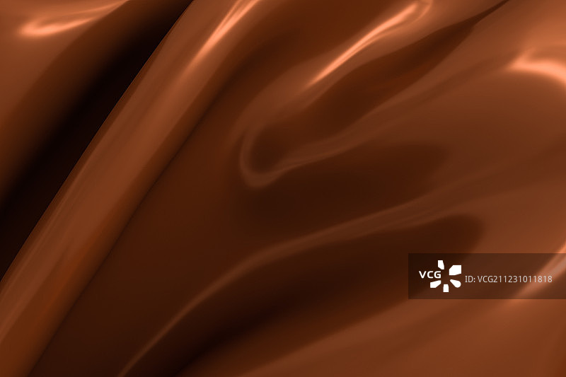 三维渲染，巧克力色渐变流动背景图片素材