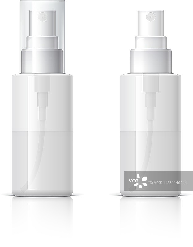 逼真的化妆瓶可以喷雾器容器图片素材