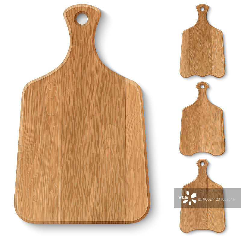 一套逼真的木制厨房板图片素材