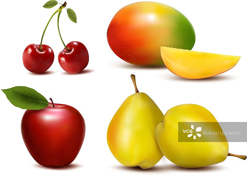 一组色彩鲜艳的新鲜水果图片素材