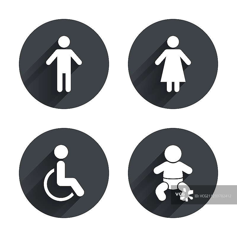 厕所图标人类男性或女性标志图片素材