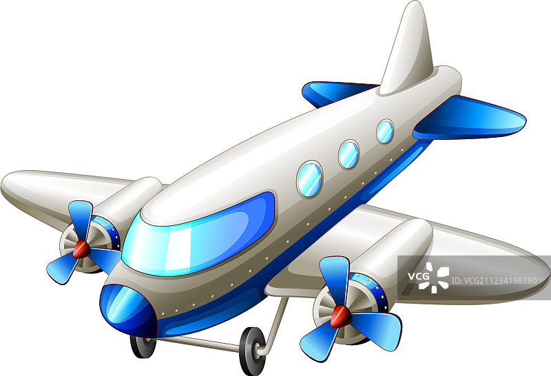一架老式的蓝色飞机图片素材