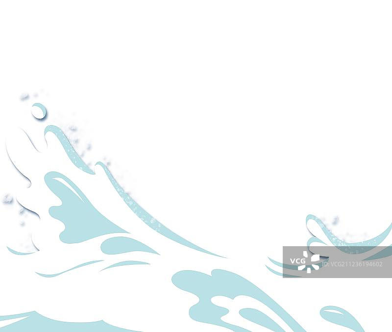 白色海浪装饰插画元素图片素材