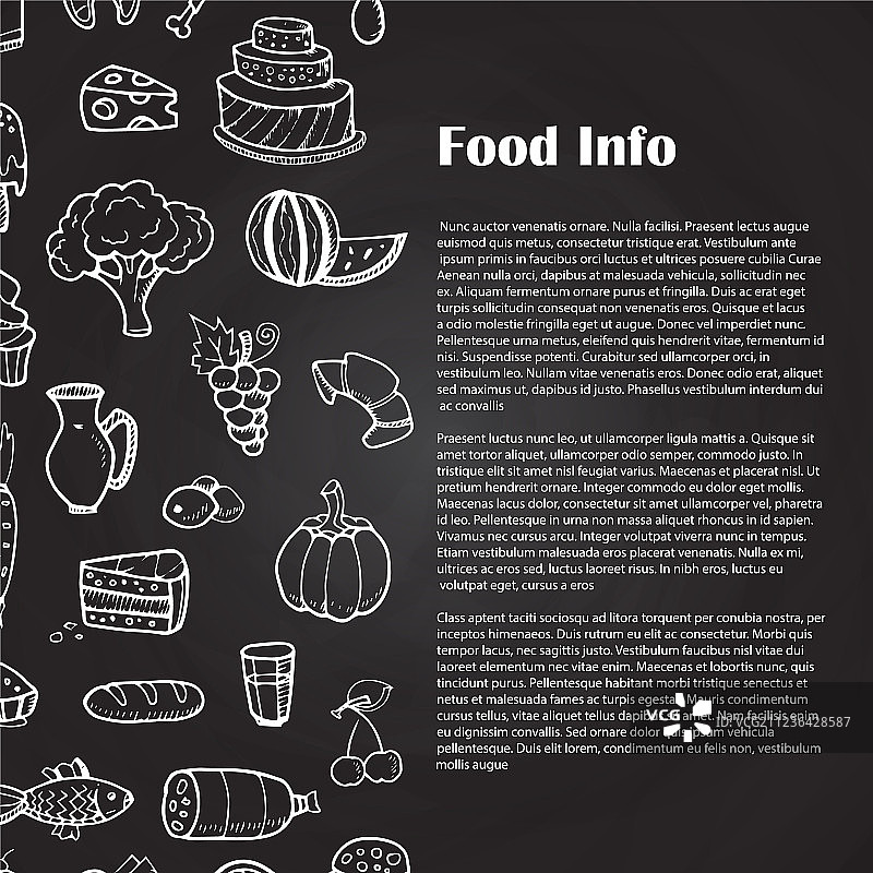 在黑板上手绘食物海报图片素材