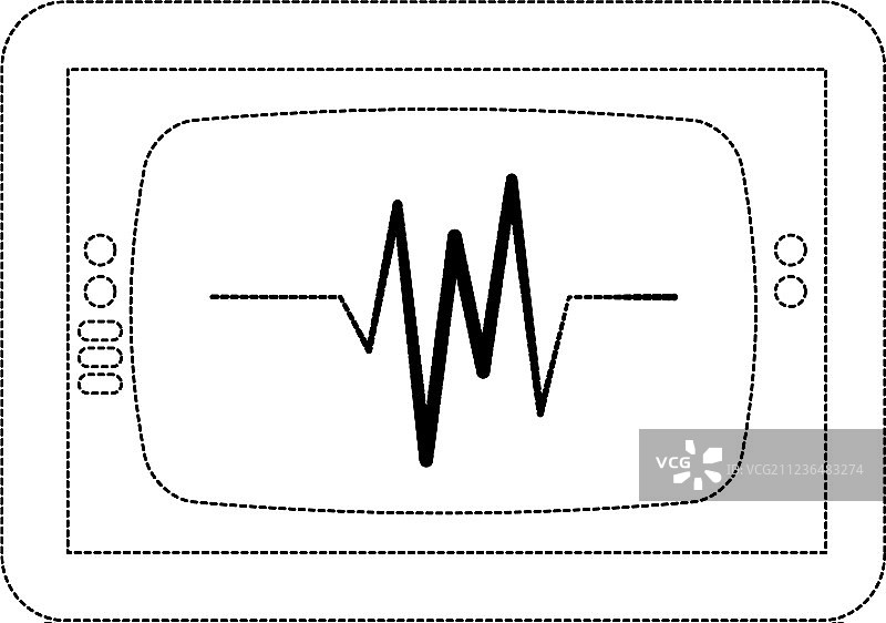 心电图监测器孤立图标图片素材