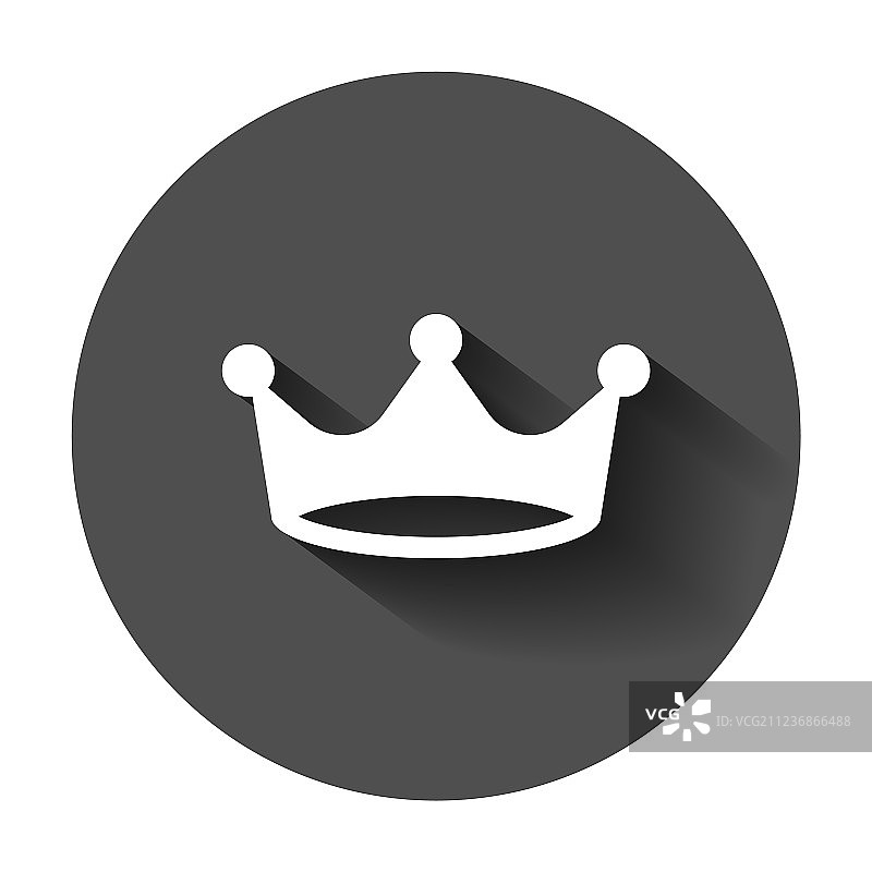 王冠图标在平坦风格的皇家皇冠图片素材
