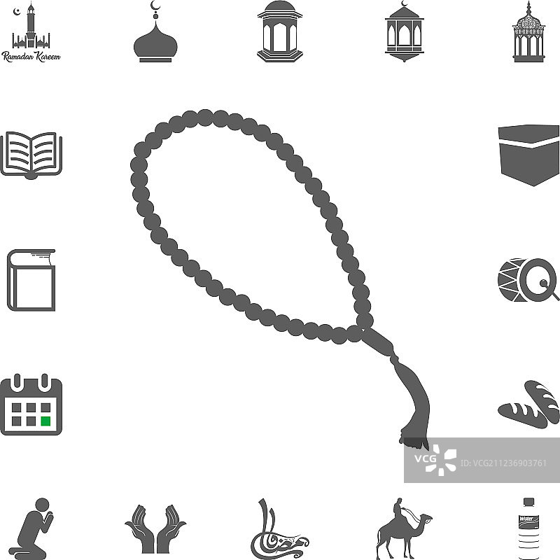 穆斯林念珠象征斋月卡里姆开斋节图片素材