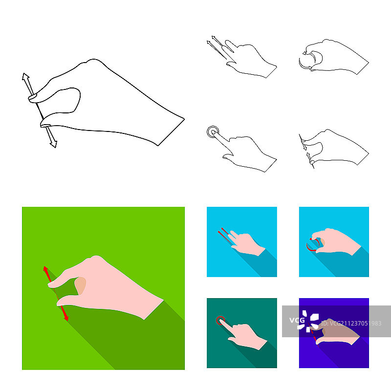 触摸屏和手势语集的设计图片素材