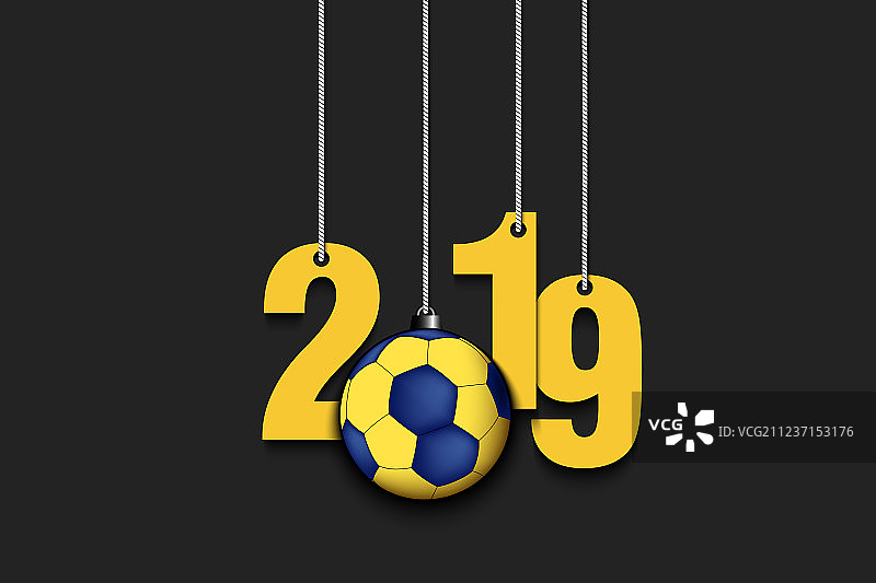 2019年新年和手球挂弦图片素材