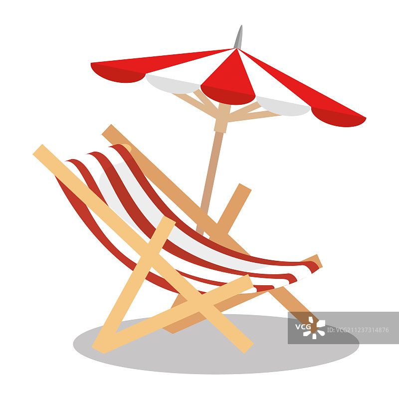 带伞的沙滩椅图片素材