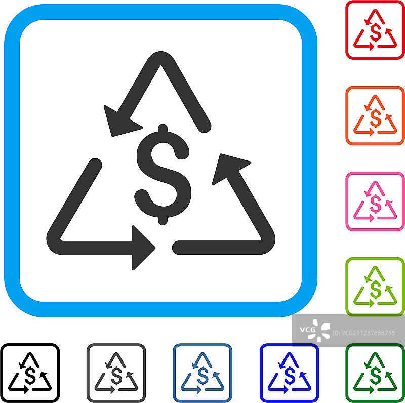 财务回收框架图标图片素材