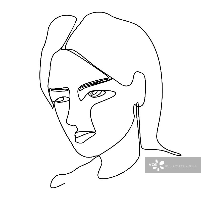 悲伤的女人一线艺术肖像面部表情图片素材