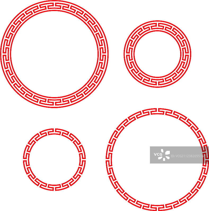 经典中国红圆窗和相框图片素材