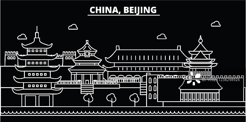 北京城市轮廓天际线中国-北京图片素材