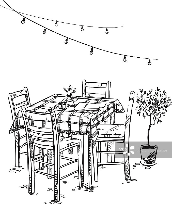 意大利小酒馆舒适的咖啡馆桌子和椅子图片素材