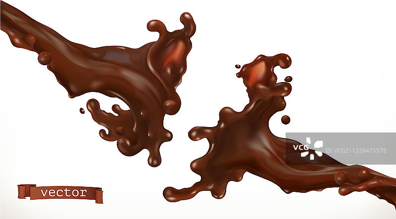 巧克力飞溅3d逼真图片素材