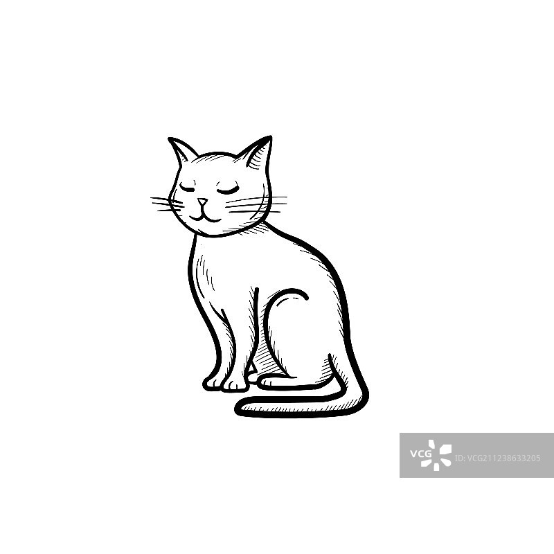 猫手绘草图图标图片素材