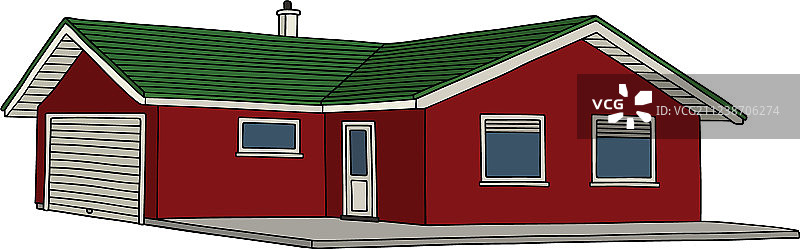 红色低的房子图片素材