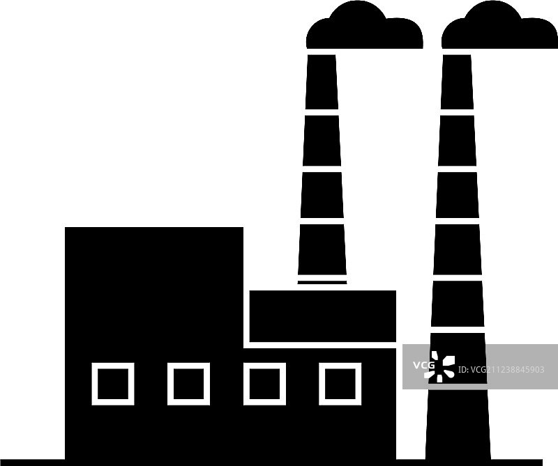 工业建筑黑色图标工业概念图片素材