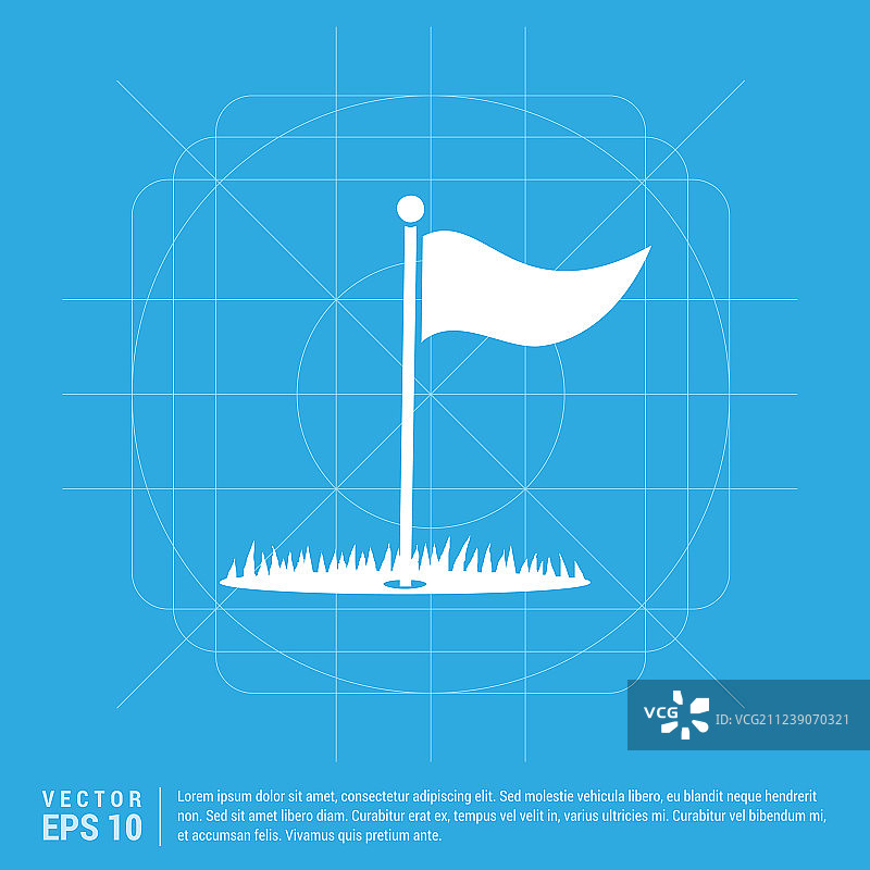 高尔夫国旗图标图片素材