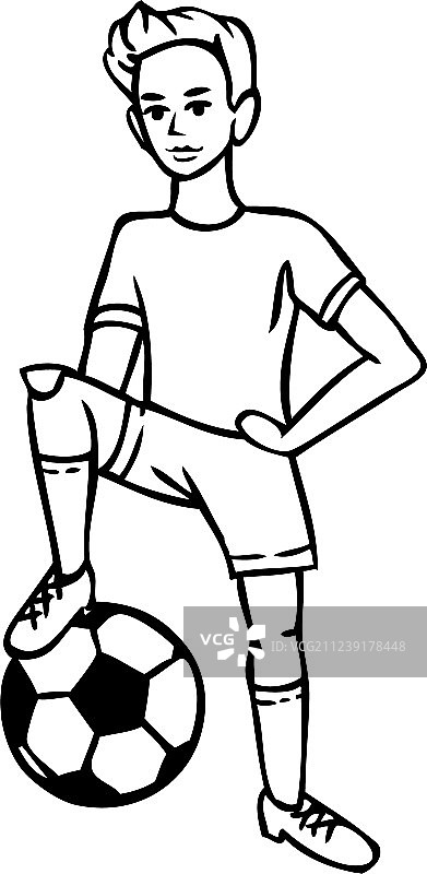 足球运动员卡通简笔画图片