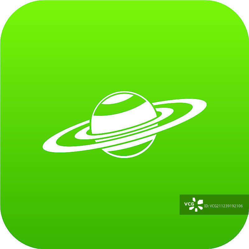 土星环图标数字绿色图片素材