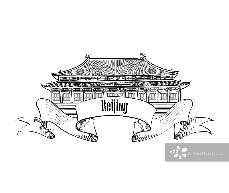 北京地标性旅游中国标签禁止图片素材