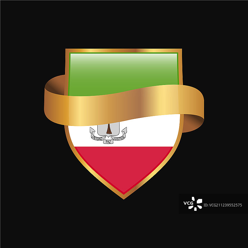 赤道几内亚国旗金色徽章设计图片素材