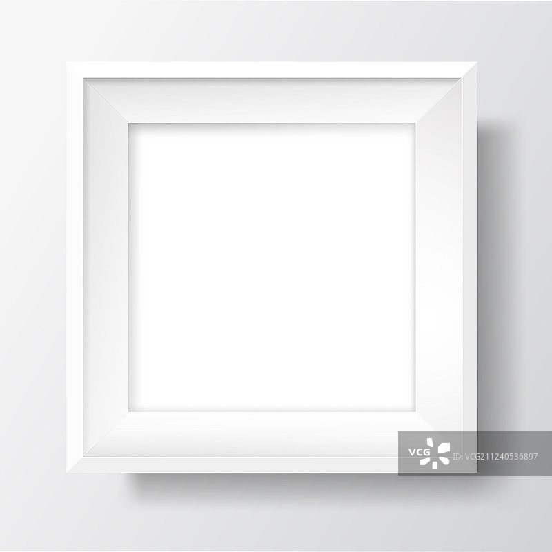 白色墙壁上的方形空白白色框架图片素材