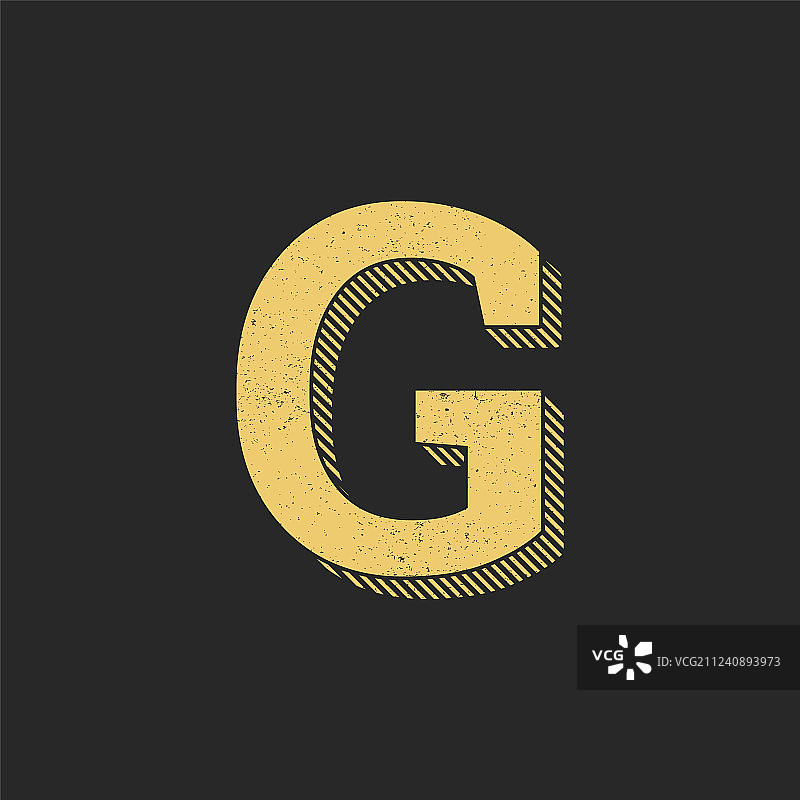 标志字母g黄金复古图片素材