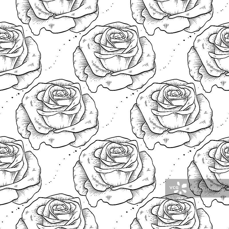 玫瑰花型无缝花纹图片素材