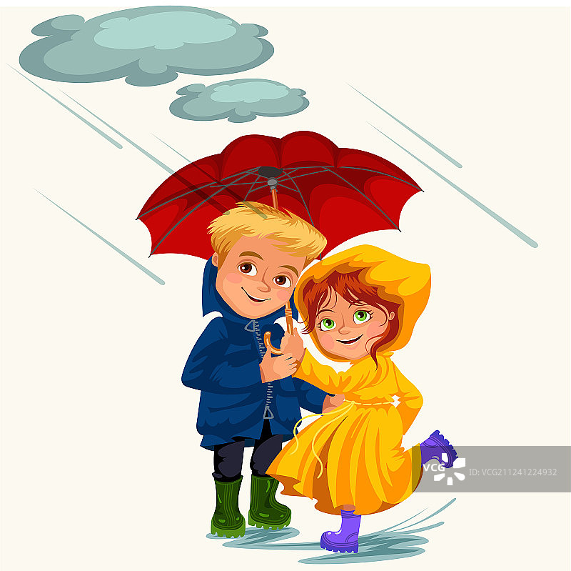 家庭夫妻撑着伞在雨中行走图片素材
