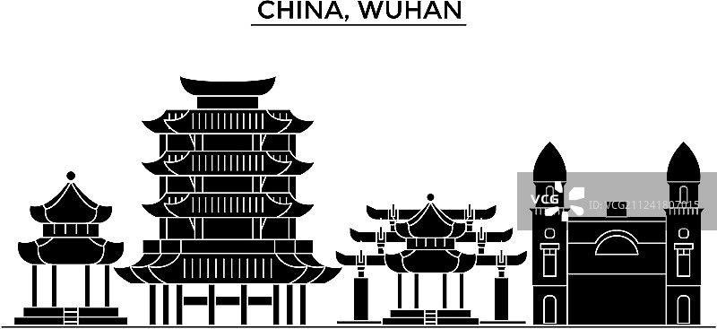 中国武汉建筑与城市天际线图片素材