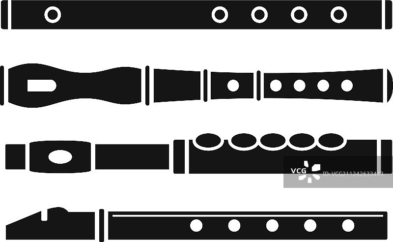 长笛乐器图标设置简单风格图片素材