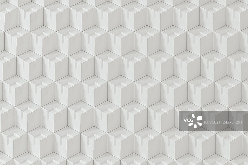 重复的方块组成的网格，三维渲染图片素材